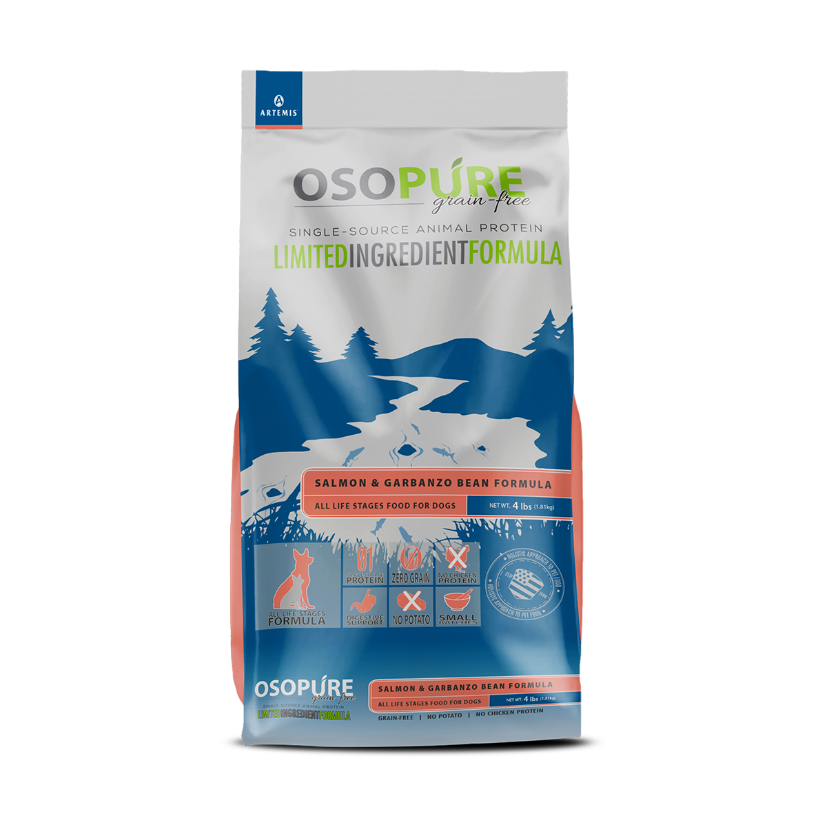 Osopure Grain Free Salmon & Garbanzo Bean Dry Dog Food