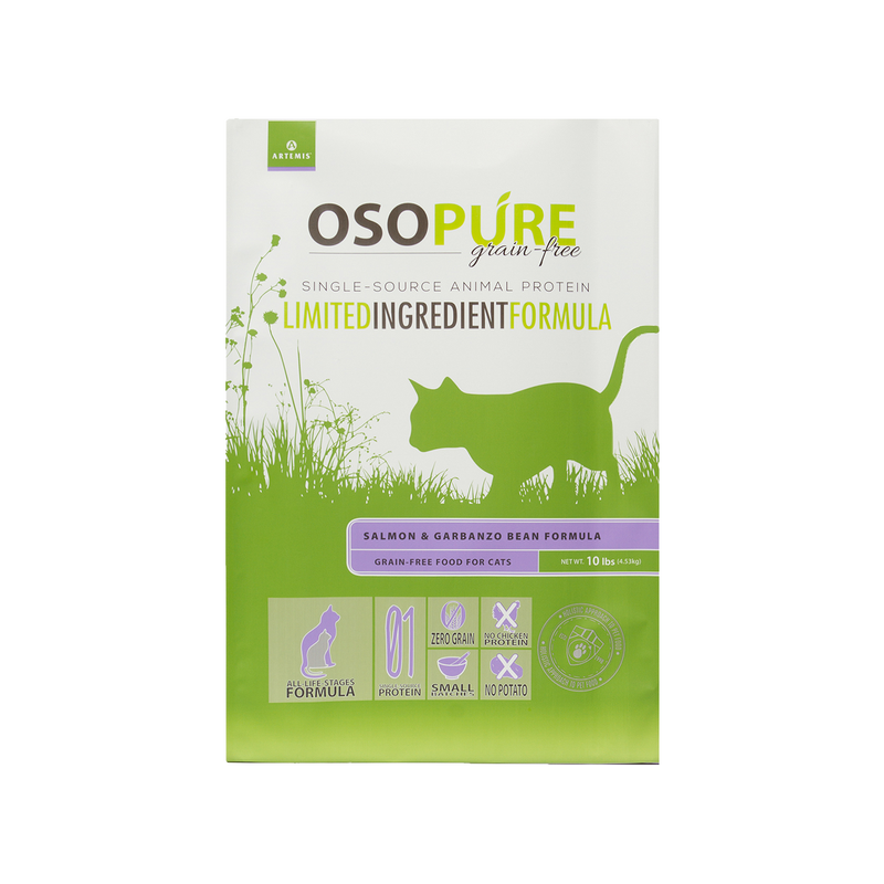 OSOPURE Feline Grain Free Salmon & Garbanzo Bean Dry Cat Food