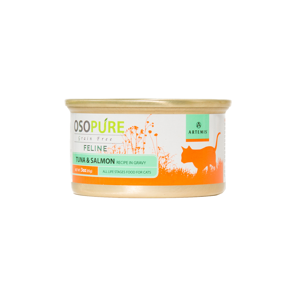 Osopure Grain Free Tuna & Salmon in Gravy Flaked Canned Cat Food